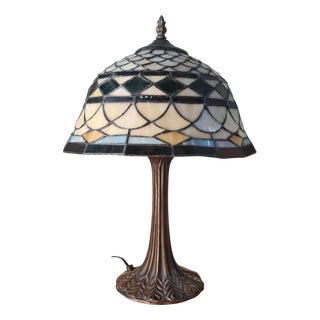Vintage Table Lamp in Stained Glass, 1975 For Sale
