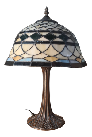 Vintage Table Lamp in Stained Glass, 1975