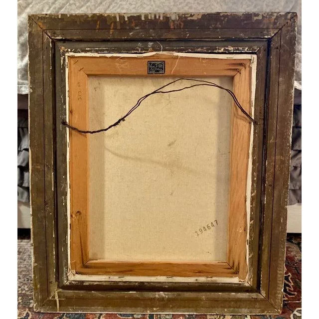 Mid 20th Century Floral Still Life Oil Painting with Carved Wood Frame For Sale - Image 10 of 13