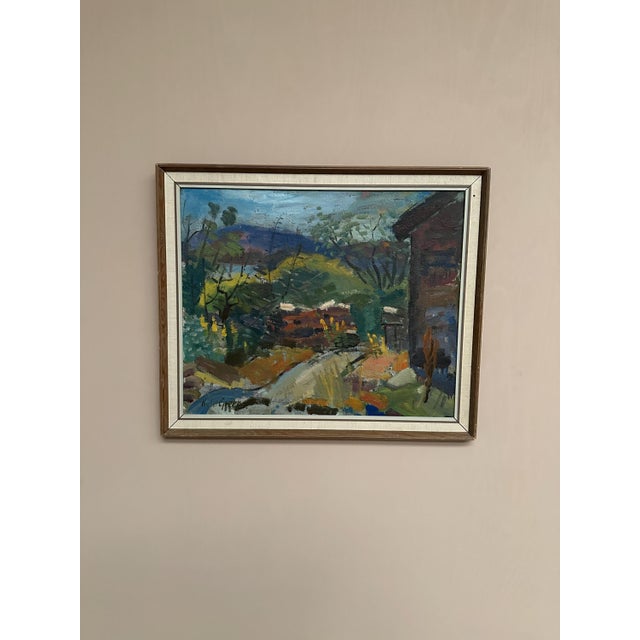 Mid-Century Modern Kulo Green, Landskap, 1960s, Oil on Panel For Sale - Image 3 of 18