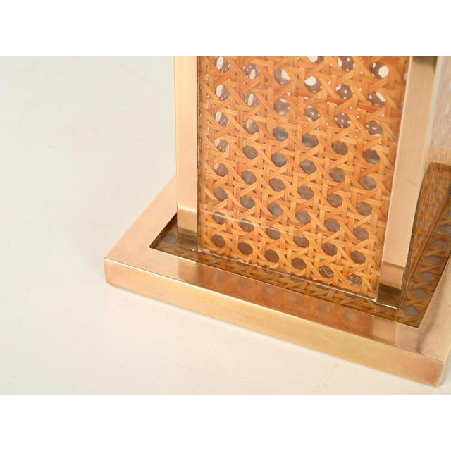 1970s Table Lamp in Vienna Straw and Acrylic Glass, Italy, 1970s For Sale - Image 5 of 13