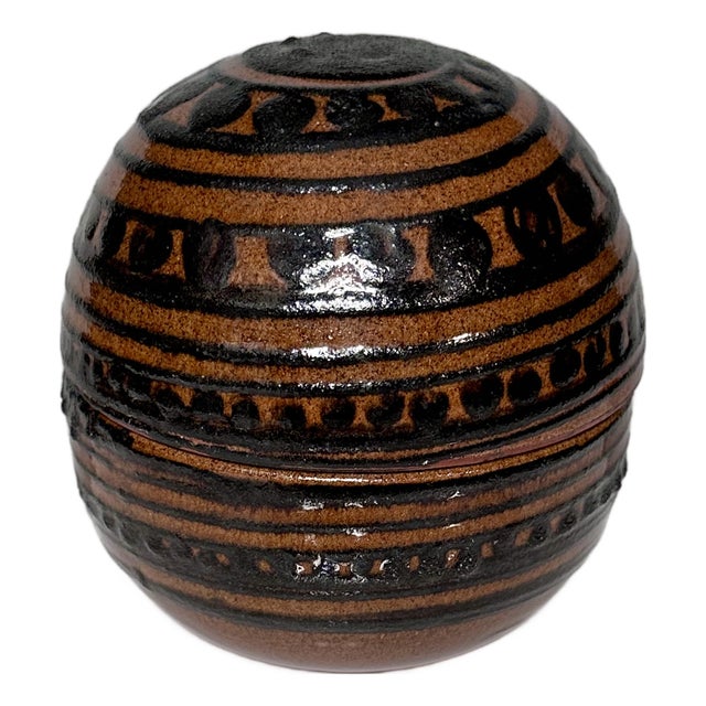 Modernist Spherical Studio Ceramic Art Box from Helma Klett, Germany, 1960s For Sale
