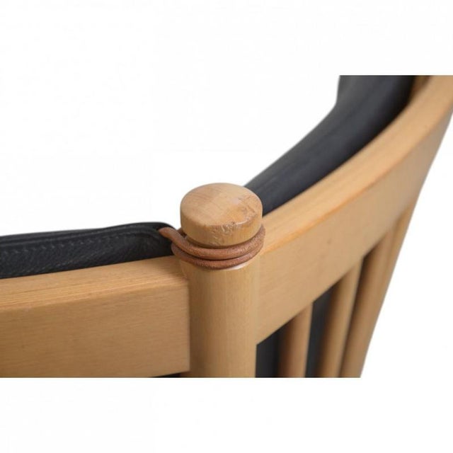 Spokeback Sofa in Black Leather by Børge Mogensen, 1988 For Sale - Image 15 of 18