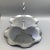 Metal Dorothy Thorpe Style Glass 2 Tiered Serving Tray With Textured Silver Bottoms and Ruffled Edge For Sale - Image 7 of 13
