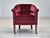 1950s, Danish lounge chair in original very good condition: no smells and no stains. Red furniture velour, ash wood legs...