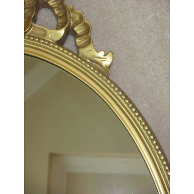 Vintage Mid 20th Century Gold Oval Mirror For Sale In Naples, FL - Image 6 of 7