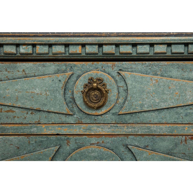 Pair of Swedish Gustavian Style Blue Painted Bedside Commodes Chests For Sale - Image 14 of 18