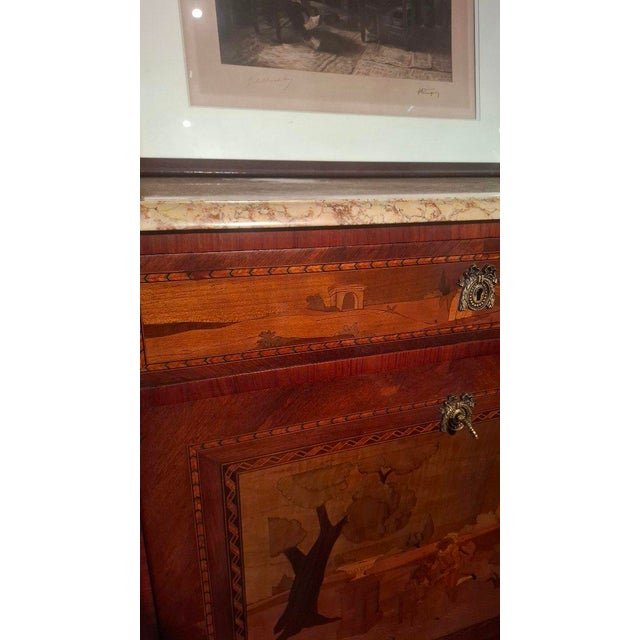 Louis XV Wooden Marquetry Secretary, 1950 For Sale - Image 3 of 11