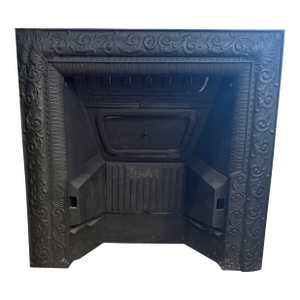 Antique Cast Iron Fireplace Insert / Summer Cover – Original Victorian Era Architectural Salvage