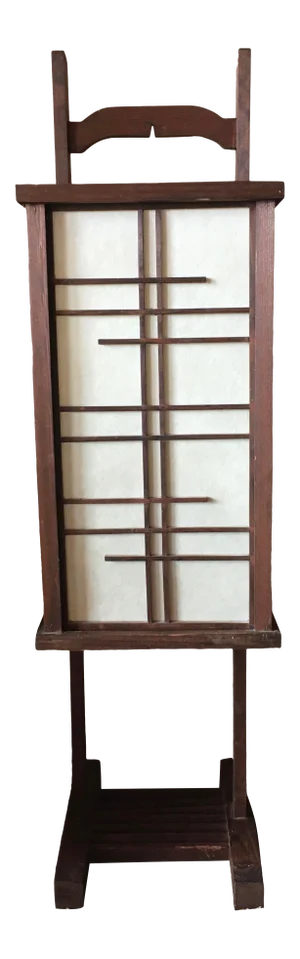 Mid Century Japanese Style Wooden Table or Floor Lamp