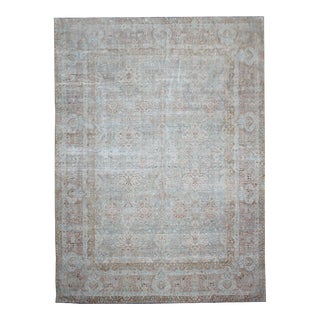 Antique Kermashah Distressed Rug For Sale