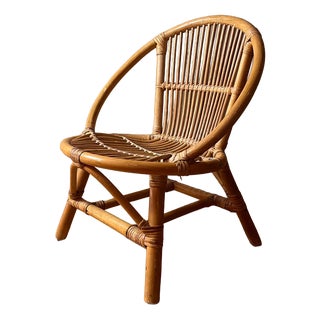 Vintage Bamboo Childrens Chair For Sale