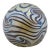 Robert Eickholt Small Iridescent Blue King Tut Art Glass Sphere Paperweight For Sale