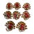 Vintage Boho Chic Americana Arts & Crafts Enameled Tole Turkey Napkin Ring - Set of 8, Thanksgiving For Sale