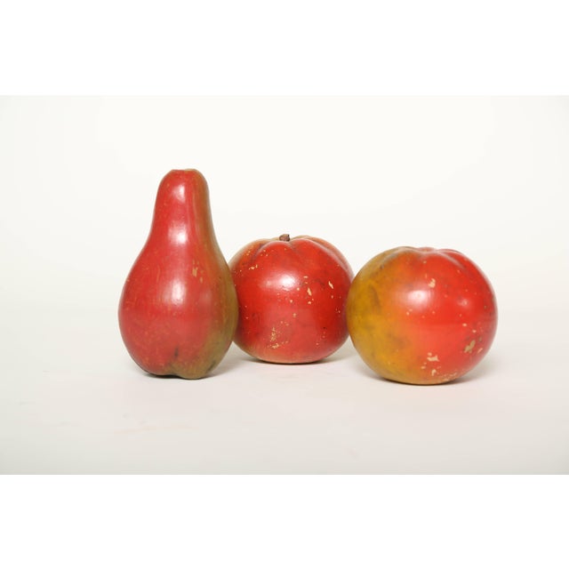 Ceramic English Red Ware Hand Painted Pottery Fruit - Set of 3 For Sale - Image 7 of 8