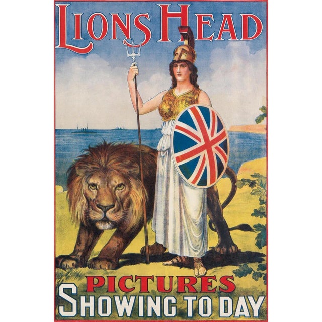 This is a beautiful, original advertisement poster for Lions Head Pictures. The poster dates to circa 1911. The poster was...