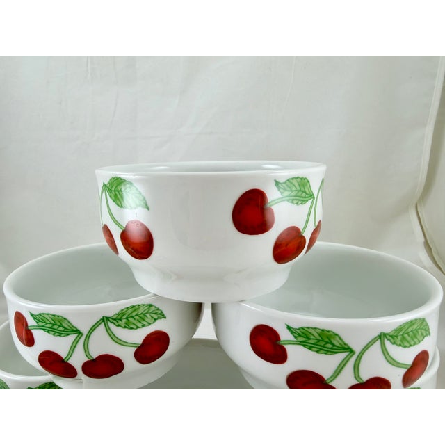 1970s Richard Ginori Italy Cherries Serving Bowl Set - Set of 8 For Sale - Image 4 of 6