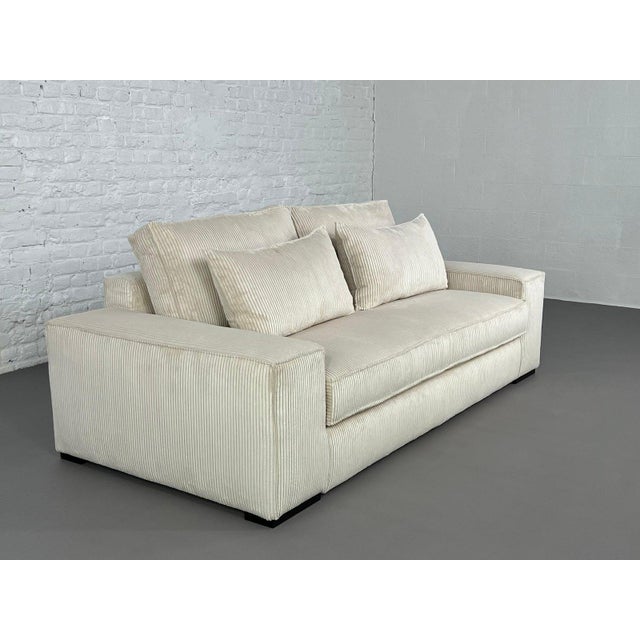 Two-Seater Sofa in Beige Velvet For Sale - Image 14 of 18