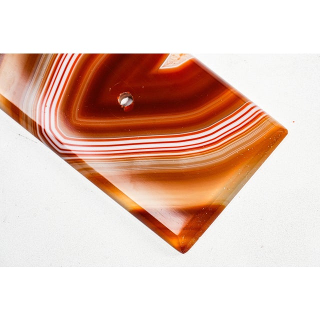 Stone Stately Polished Carnelian Agate Stone Antique Desk Ink Blotter Office Home Decor Paperweight For Sale - Image 7 of 12