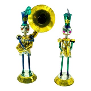 Vintage Mexican Tin Soldiers, Whimsical Mexican Folk Art For Sale