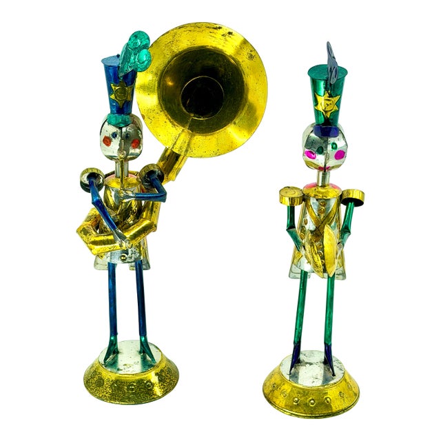 Vintage Mexican Tin Soldiers, Whimsical Mexican Folk Art For Sale