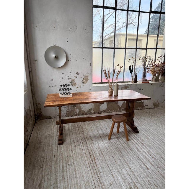 Monastery-Style Pine Farmhouse Table, 1950s For Sale - Image 6 of 18