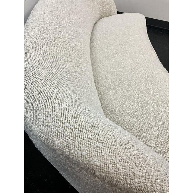 Textile Scandinavian Mid-Century Modern Curved Sofa in Bouclé, 1940s For Sale - Image 7 of 18
