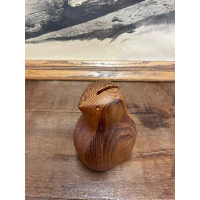 1970s Vintage Decorative Wood Carved Bird Coin Collector by Deborah Bump For Sale - Image 5 of 7