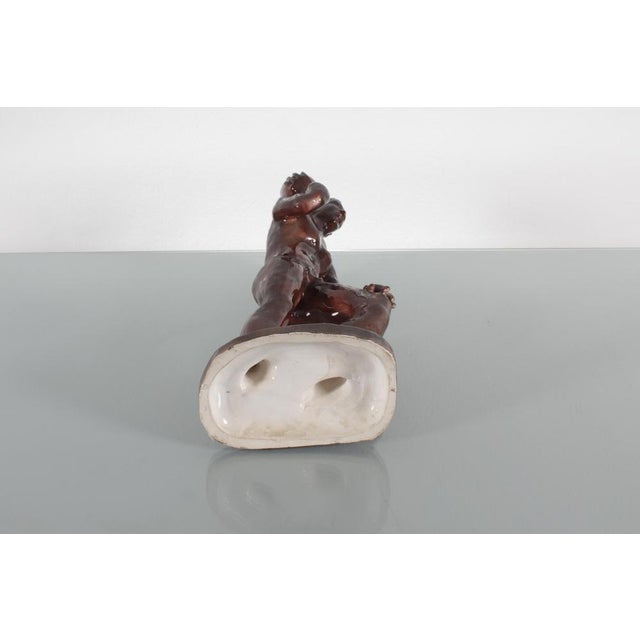 Mid-Century Atlas Glossy Glazed Ceramic Sculpture, Italy, 1950s For Sale - Image 18 of 18