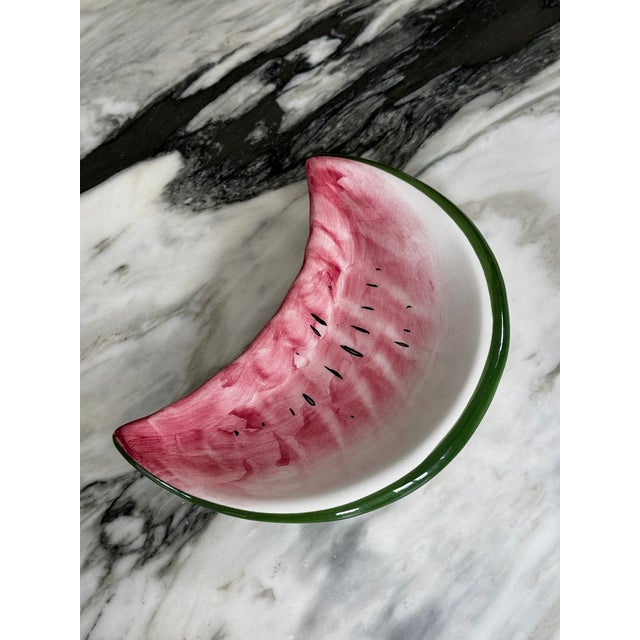 Raspberry Red Made in Italy Watermelon Slice Decorative Plate For Sale - Image 8 of 9