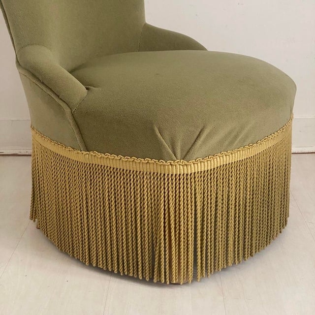 Small Toadstool Lounge Chair in Green Velvet, 1950s For Sale - Image 9 of 13