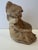 Lovely vintage chalk statue of a girl with bonnet. French