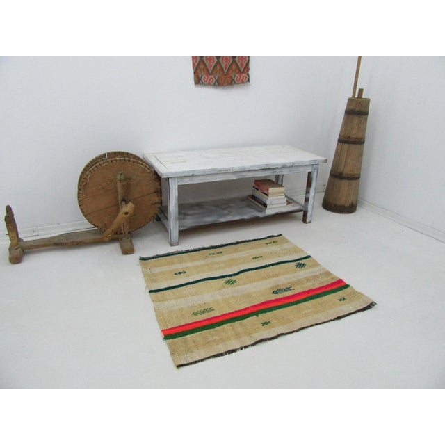 Mid 20th Century Vintage Mini Turkish Kilim Rug For Sale - Image 5 of 6