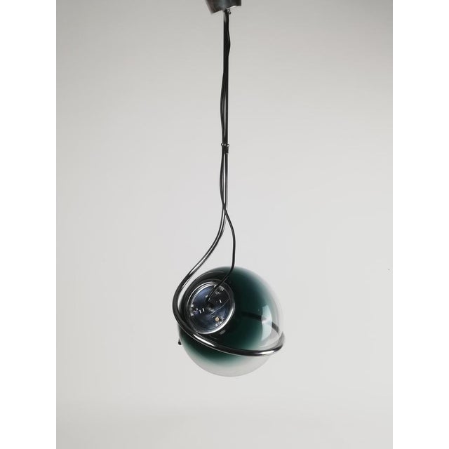 Space Age Pendant in Chrome and Murano Glass attributed to Fabio Lenci, 1970s For Sale - Image 10 of 18