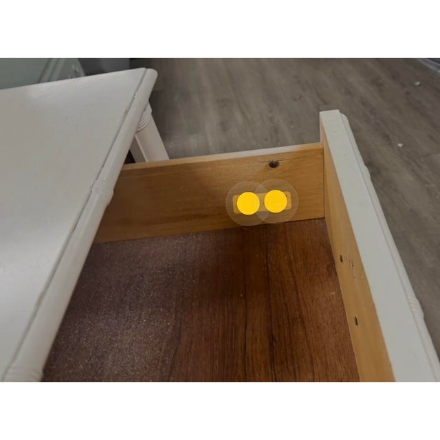 White 1980s Henry Link Sunburst Wicker and Faux Bamboo Triple Dresser For Sale - Image 8 of 9