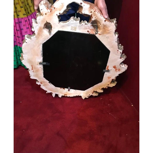 19th Century Italian Distress Gilt Mirror Frame With Cherubs Wreath For Sale In Miami - Image 6 of 8
