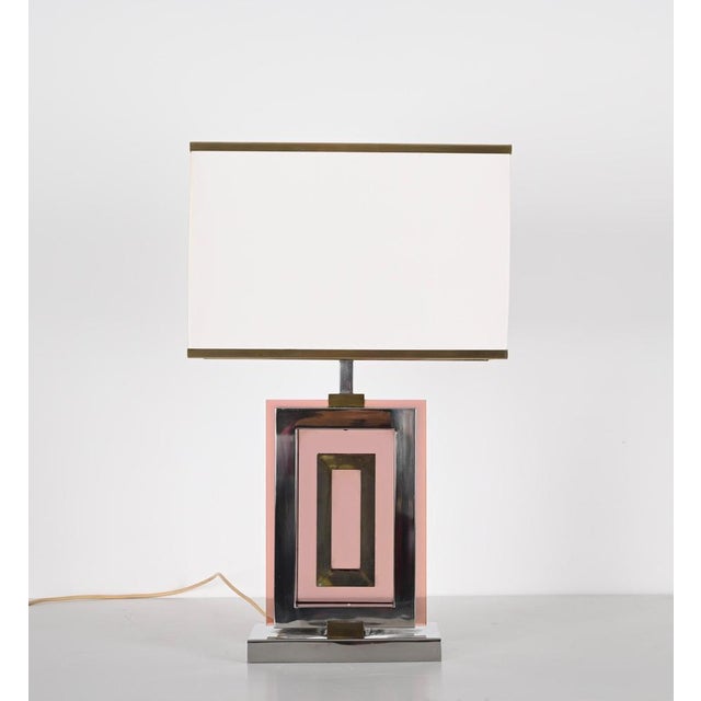 1970s Table Lamp in Acrylic Glass, Chrome and Brass by Romeo Rega, Italy, 1970s For Sale - Image 5 of 18