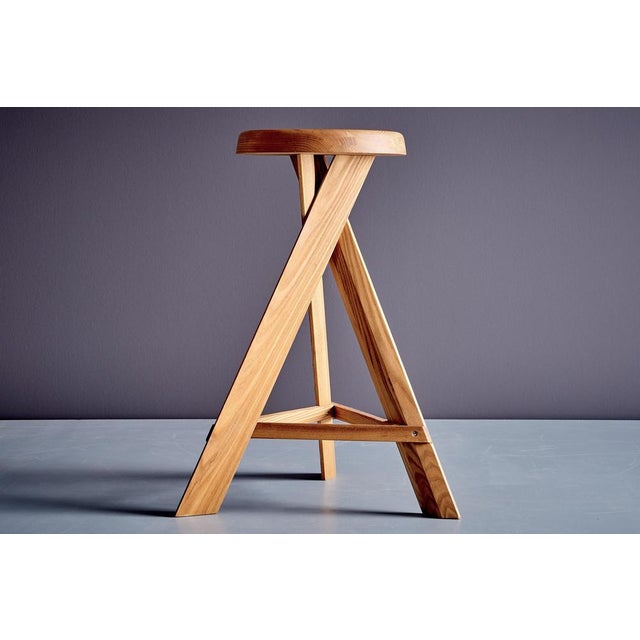 S31 C Tabouret Round Bar Stools by Pierre Chapo, France, 2010s, Set of 3 For Sale - Image 4 of 14