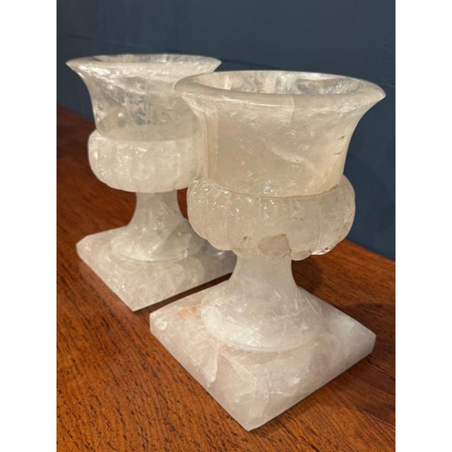Early 21st Century Pair of Polished Rock Crystal Urns From South America For Sale - Image 5 of 5
