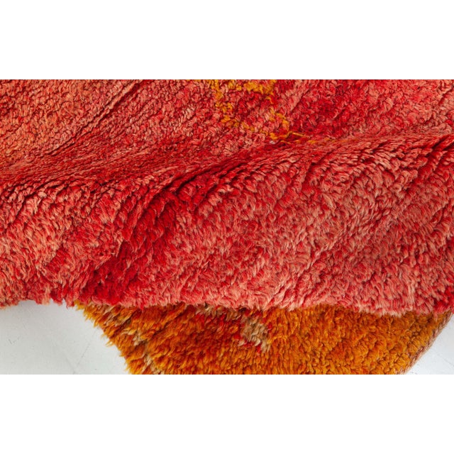 Doris Leslie Blau Vintage Tribal Moroccan Red Orange Wool Rug For Sale - Image 4 of 8