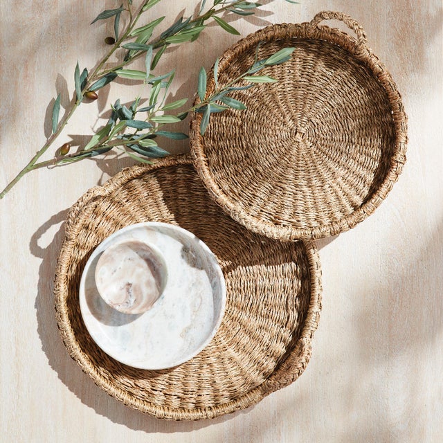 Sawyer Round Trays With Handles, Set Of 2 For Sale In Chicago - Image 6 of 7