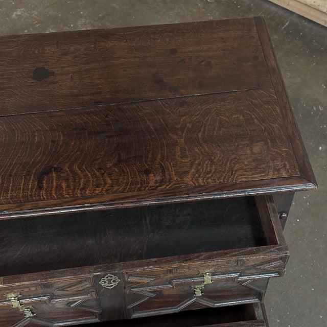 Early 19th Century English Oak Jacobean Style Chest of Drawers For Sale - Image 17 of 18