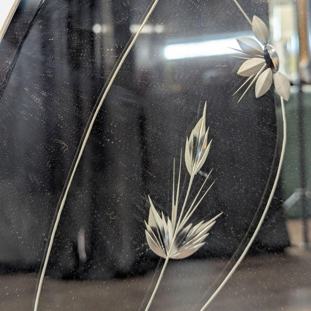 1990s Vintage Etched Frameless Mirror For Sale - Image 5 of 6
