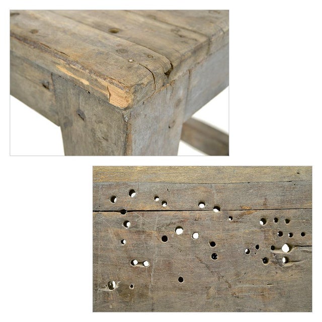Vintage Wood Work Table For Sale - Image 6 of 7