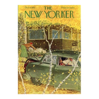 1951 Original New Yorker Magazine Cover by Garret Price, October 6, End of the Summer For Sale