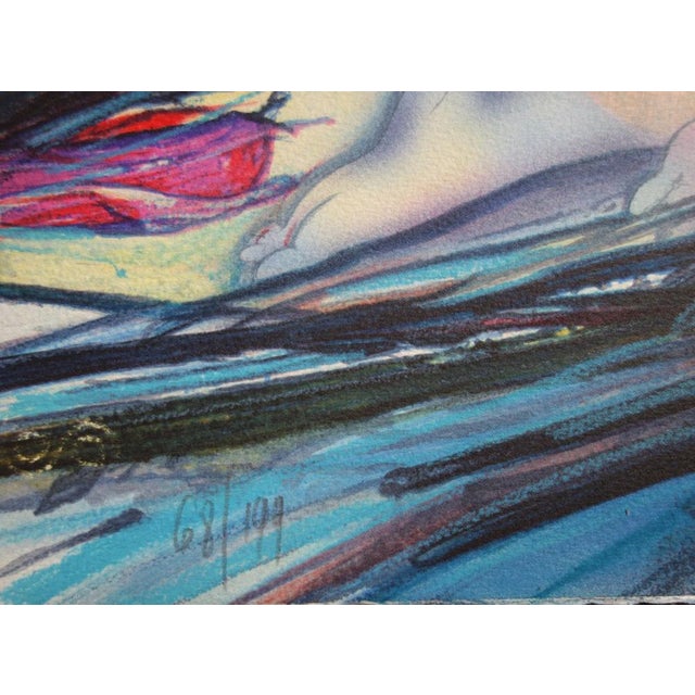 Jean-Baptiste Valadie, Nude with Dahlias, Lithograph For Sale - Image 5 of 6
