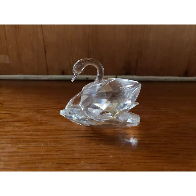 1980s 1980s Swarovski Crystal Closed Wing Swan Figurine For Sale - Image 5 of 7