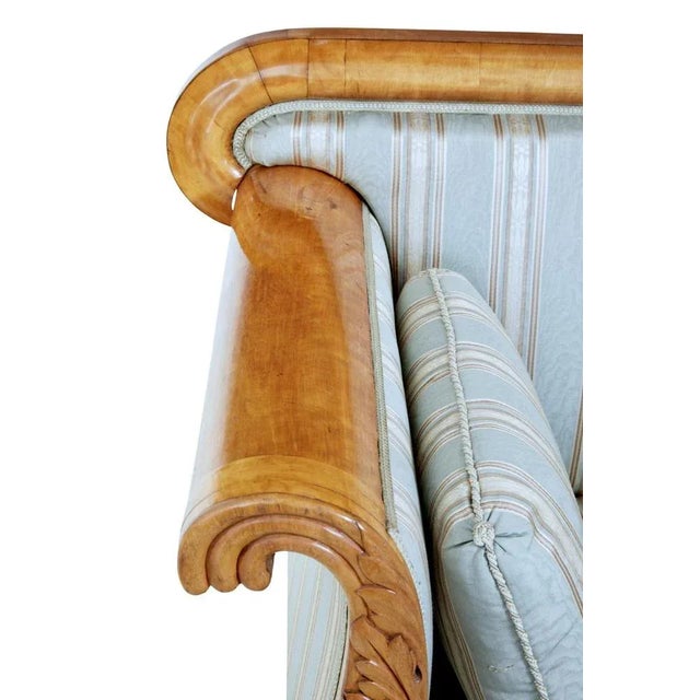 Aqua 19th Century Swedish Carved Birch Sofa For Sale - Image 8 of 11
