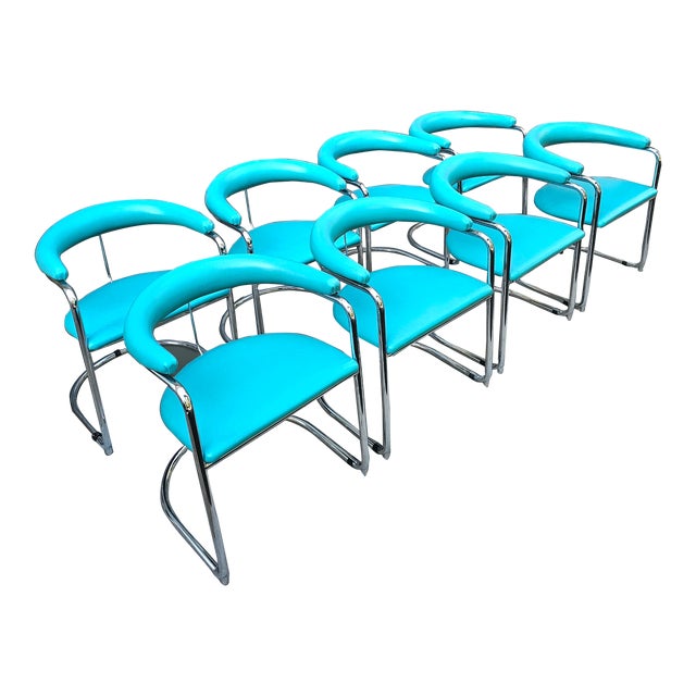 Mid 20th Century Gordon International Anton Lorenz Style Cantilever Chairs- Set of 8 For Sale