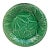 French Green Majolica Leaves Plate Salins, Circa 1890 For Sale